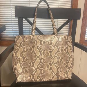Snake skin leather like tote